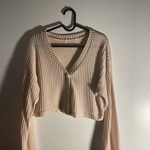 4/20$ Crop peach cardigan